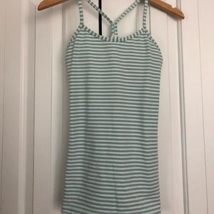 Stripped lululemon tank with built in bra